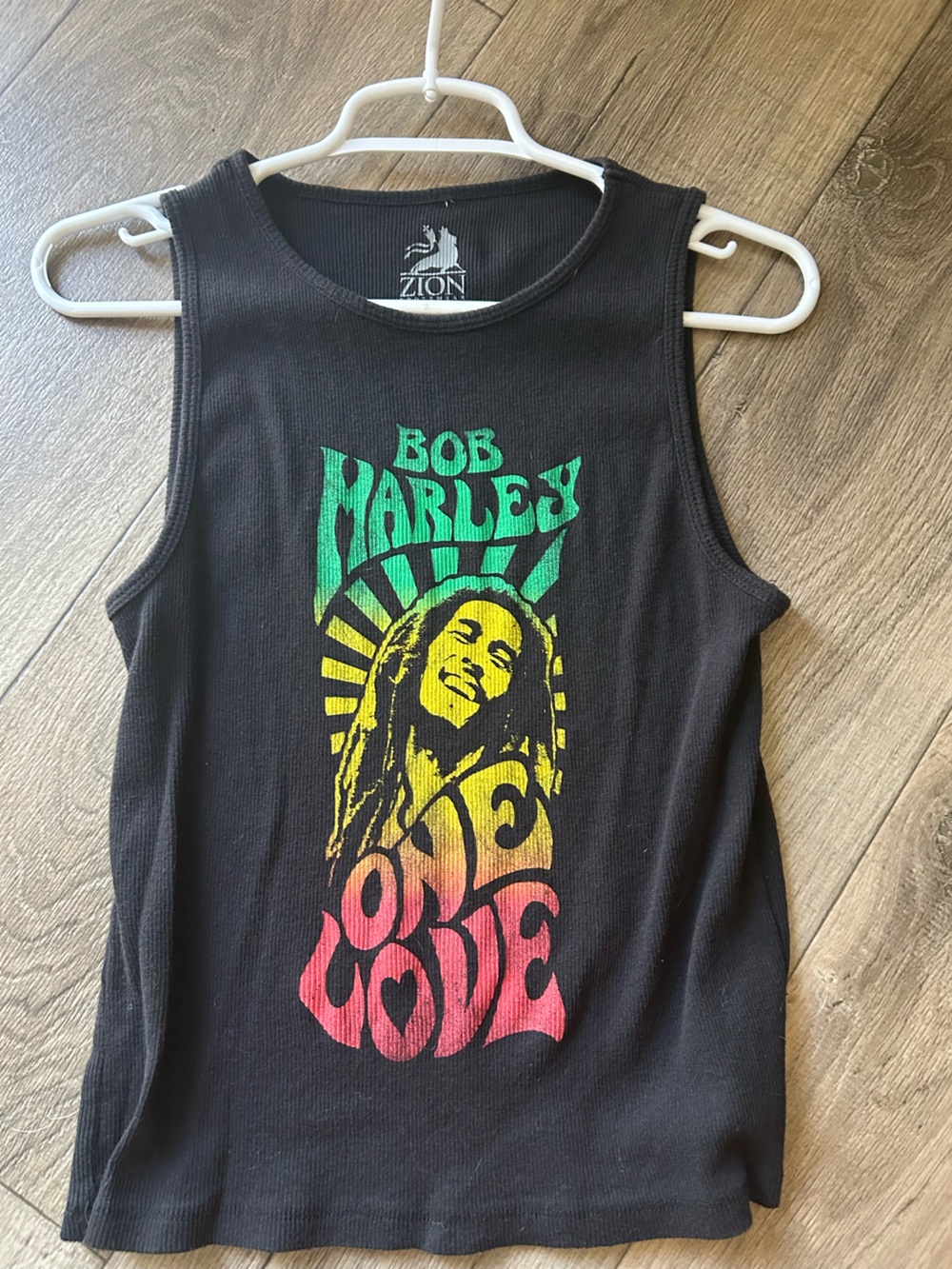 Bob Marley Black Tank Top with Multicolor Graphic